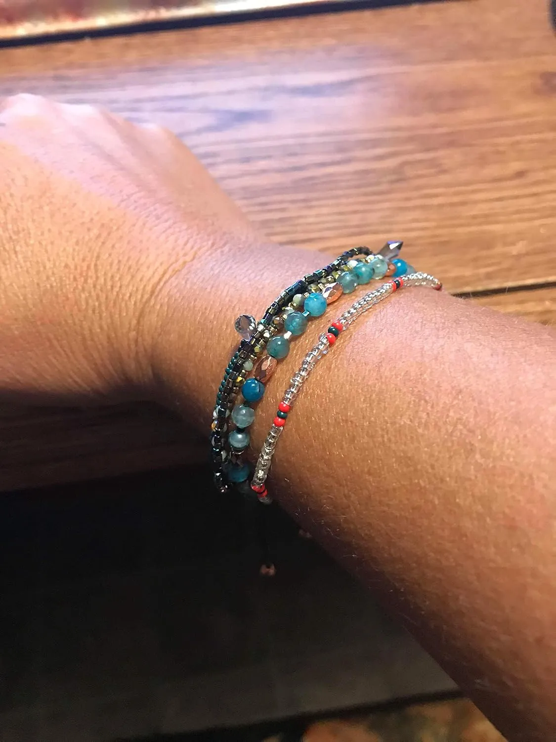 Handmade Adjustable Wrap Bracelet Bohemian String Braided Beads Anklets Gifts for Women