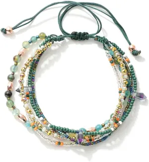Handmade Adjustable Wrap Bracelet Bohemian String Braided Beads Anklets Gifts for Women