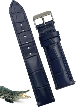 Handmade AIIi-gator Watch Band Men Quick Release Croc Premium Leather Watch Strap Replacement Silver Buckles Bespoke 18mm 19mm 20mm 21mm 22mm 24mm