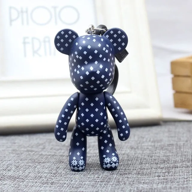 Handmade DIY Craft Rhinestone Bomgom Tassels Cartoon Popobe Gloomy Bear Keychain Cute Bag Charm Holder Cartoon Resin Key Chain