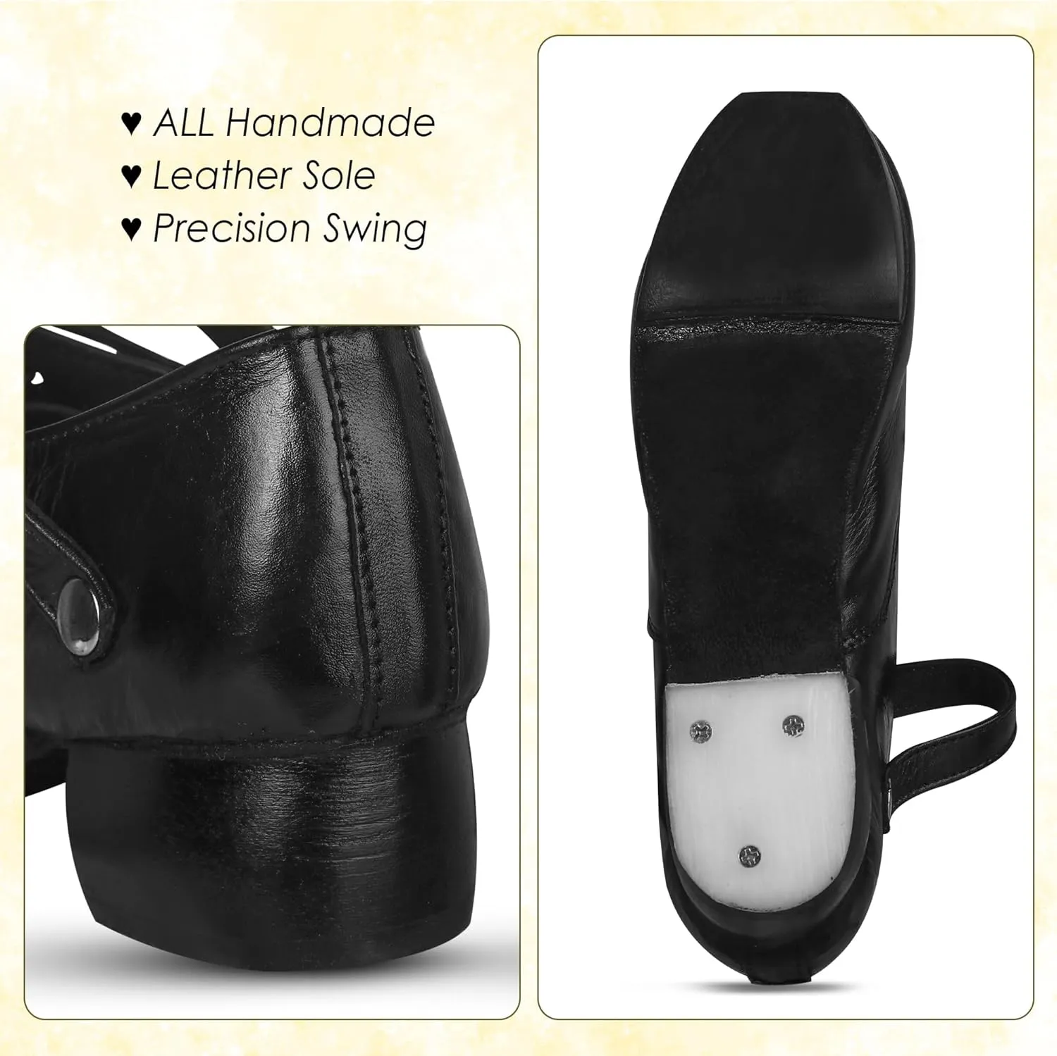 Handmade Irish Dance Hard Shoes with Crystal Buckles – Irish Shoes for Step Dancing, Lightweight Pure Cowhide Leather