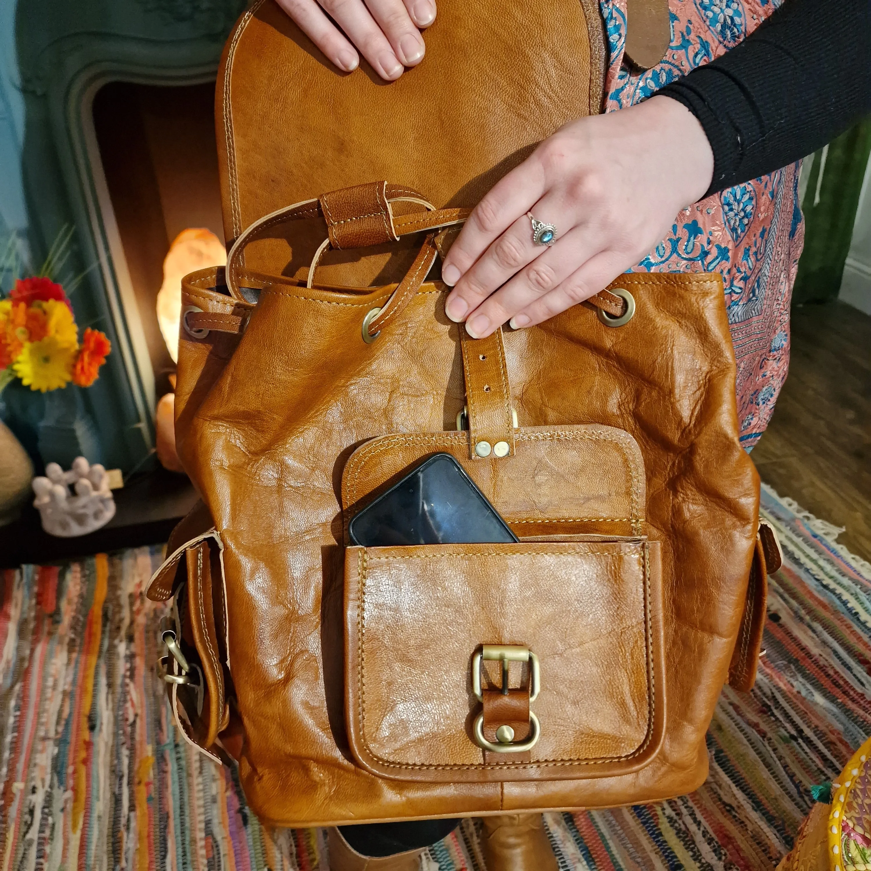 Handmade Leather Backpack - Small