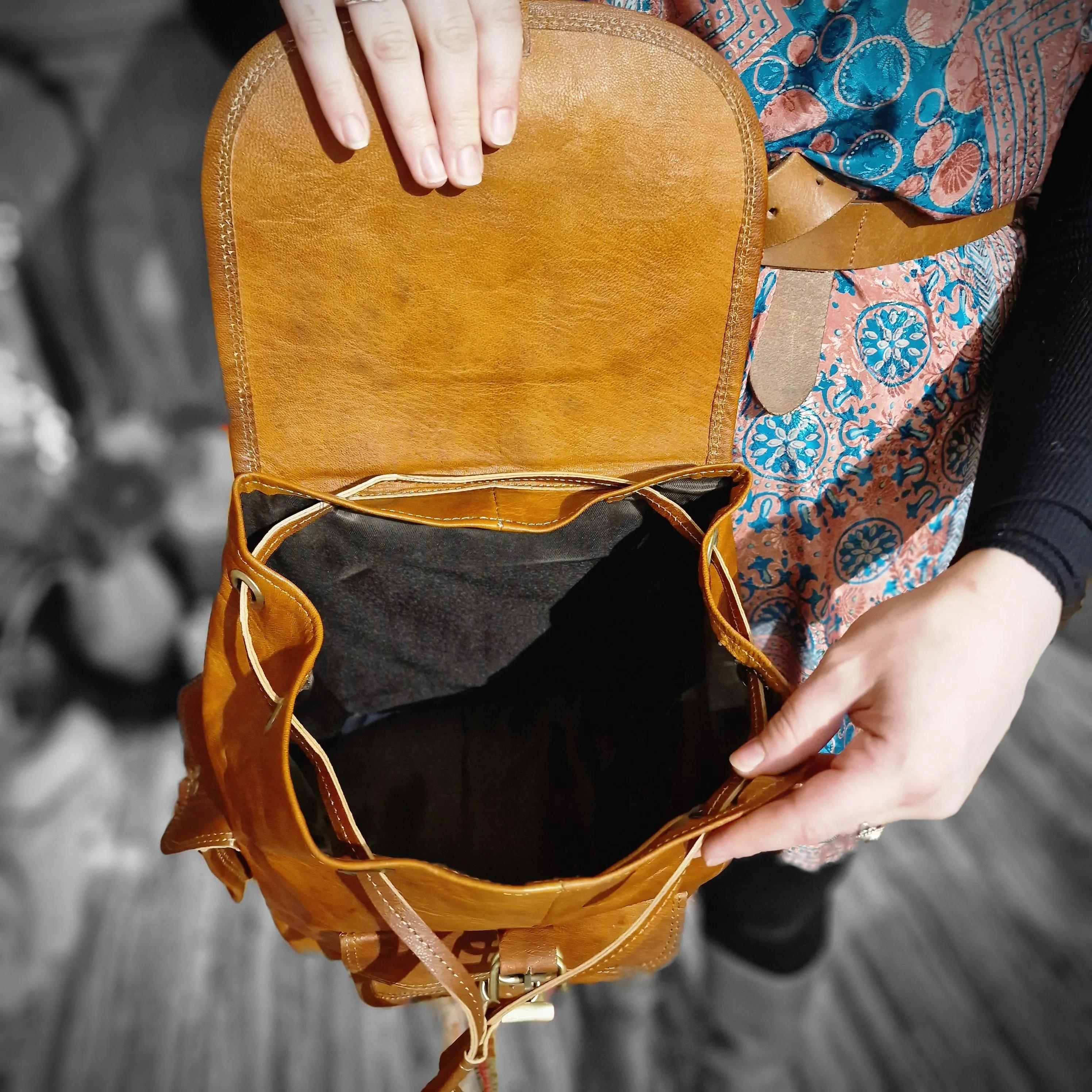 Handmade Leather Backpack - Small