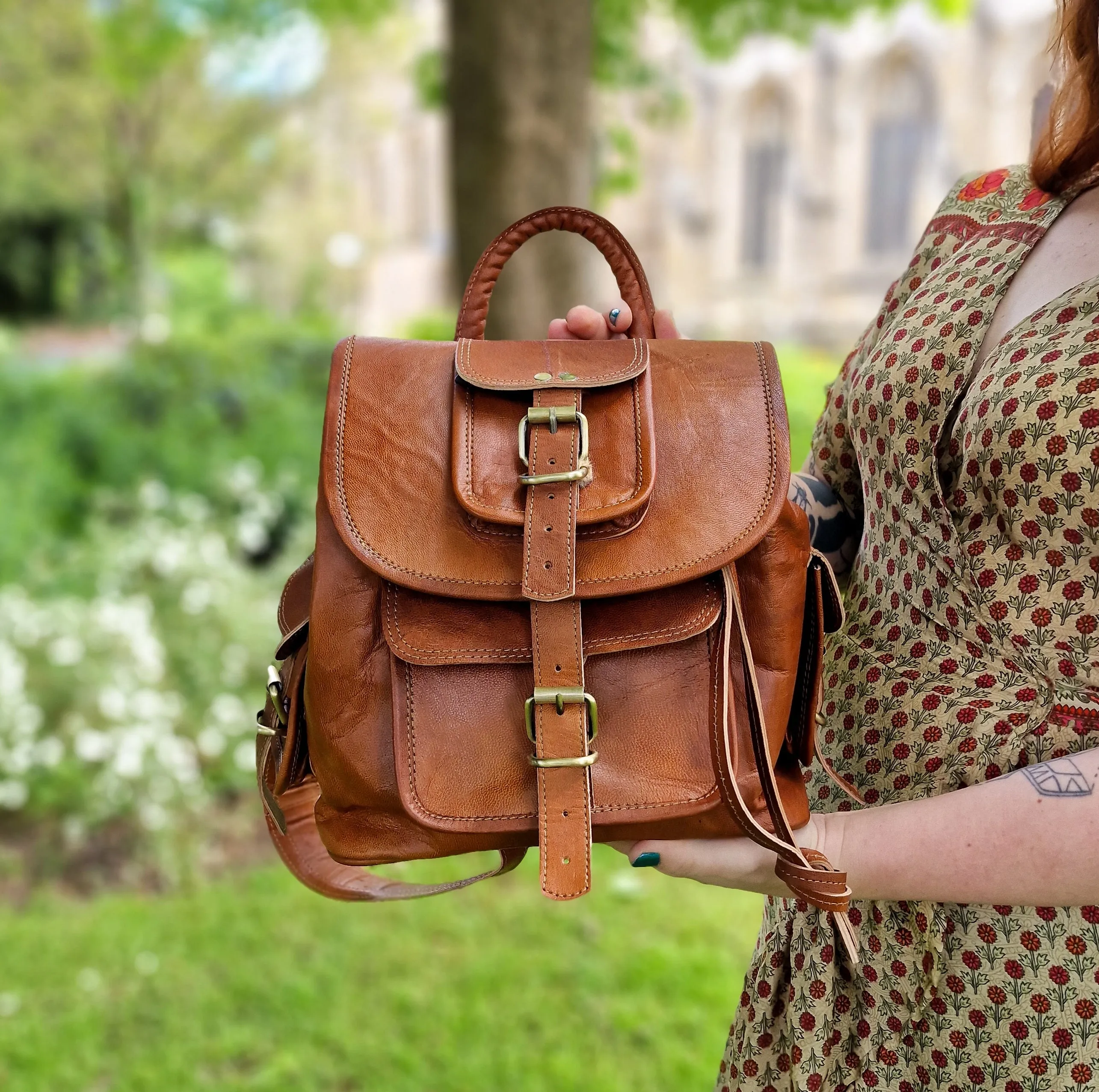 Handmade Leather Backpack - Small