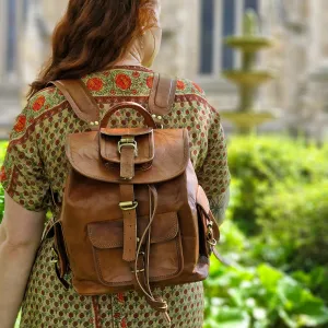 Handmade Leather Backpack - Small