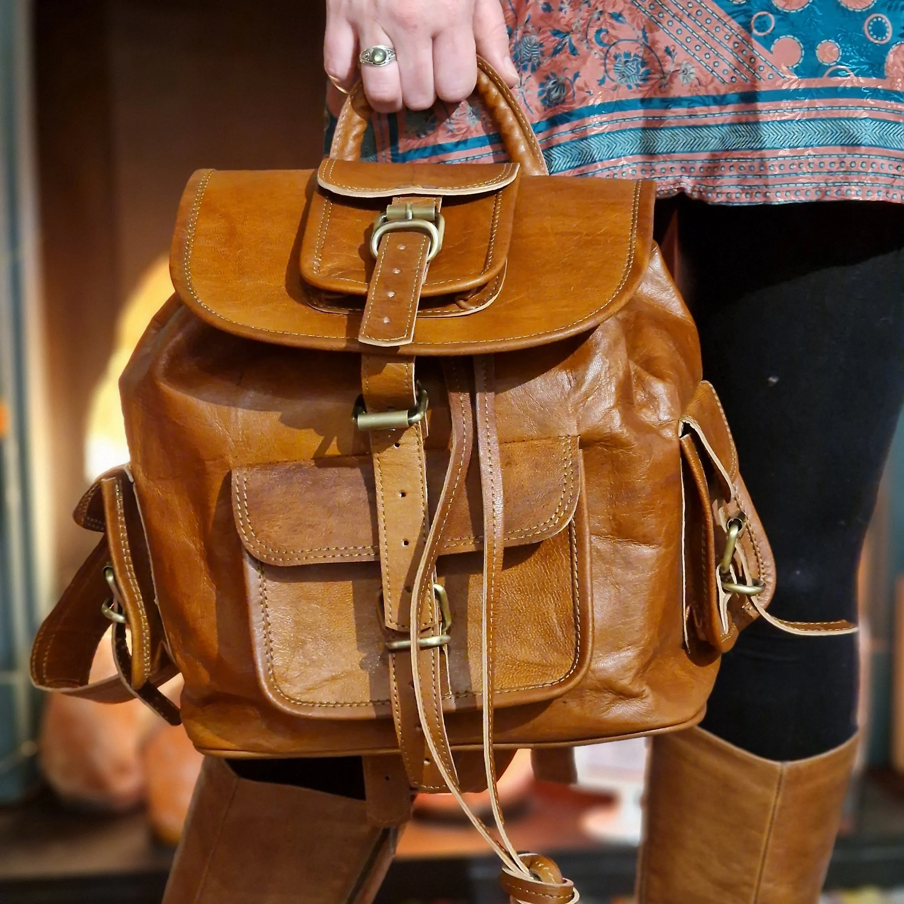 Handmade Leather Backpack - Small