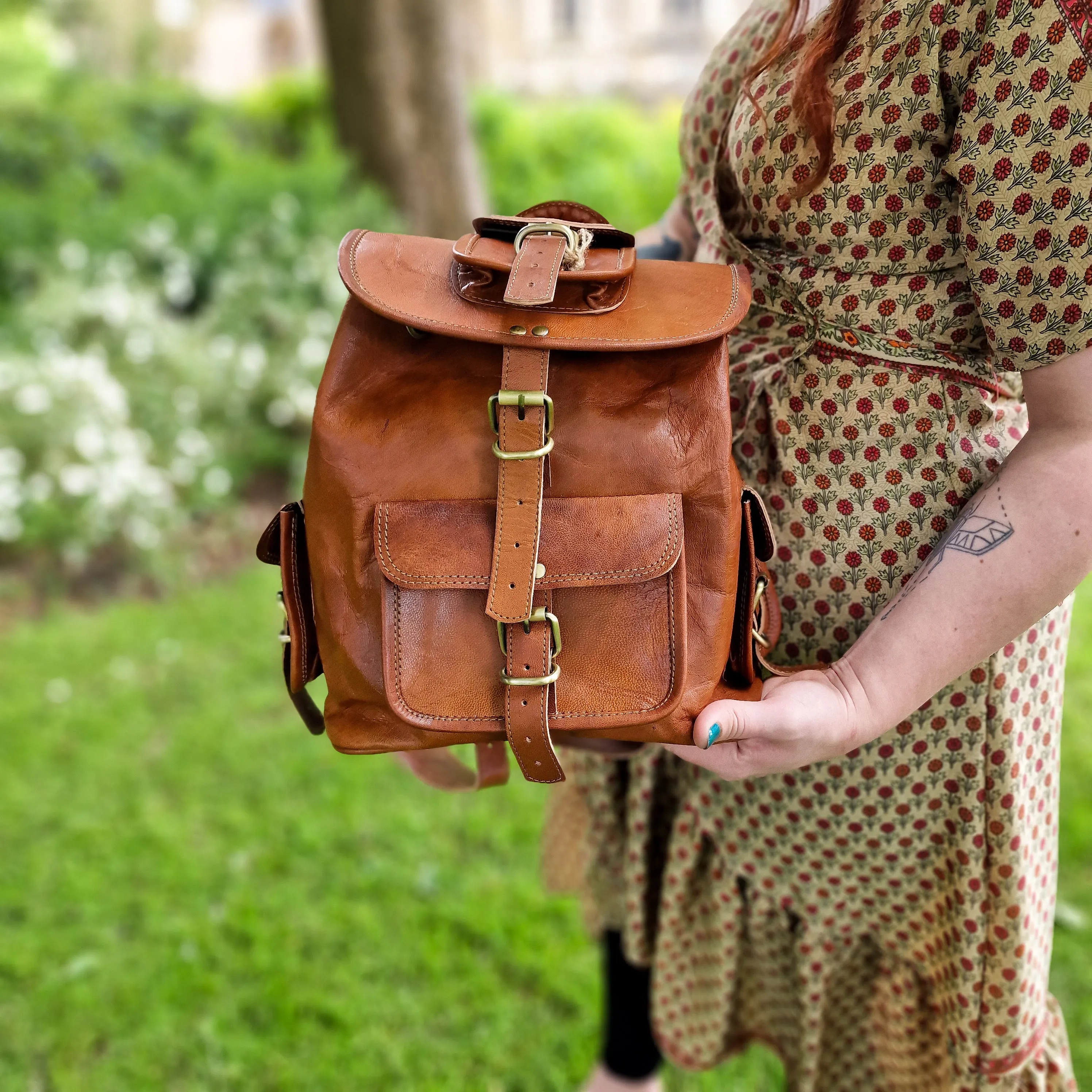 Handmade Leather Backpack - Small