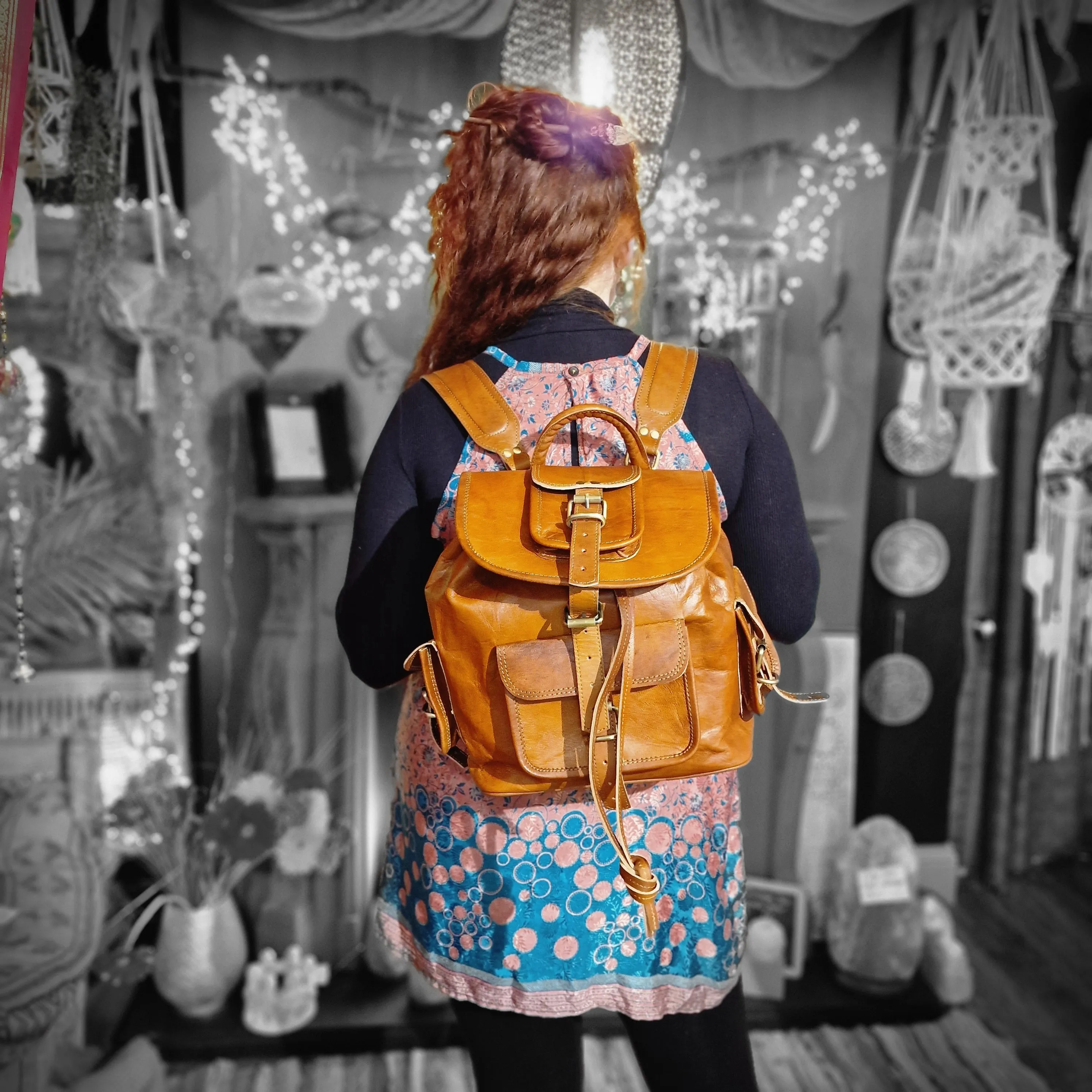 Handmade Leather Backpack - Small