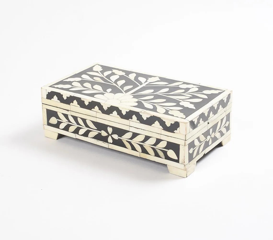 Handmade MDF, Resin & Bone Monochrome Jewelry Box