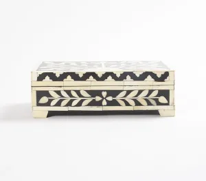 Handmade MDF, Resin & Bone Monochrome Jewelry Box