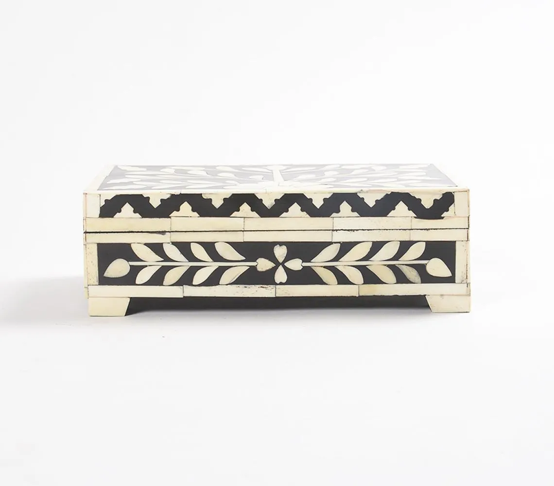 Handmade MDF, Resin & Bone Monochrome Jewelry Box