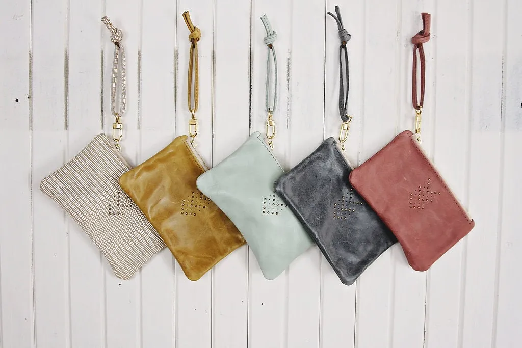 Handmade Small Leather Wristlet Handbag For Women - Available in Black Brown and 40  other Genuine Leather Options