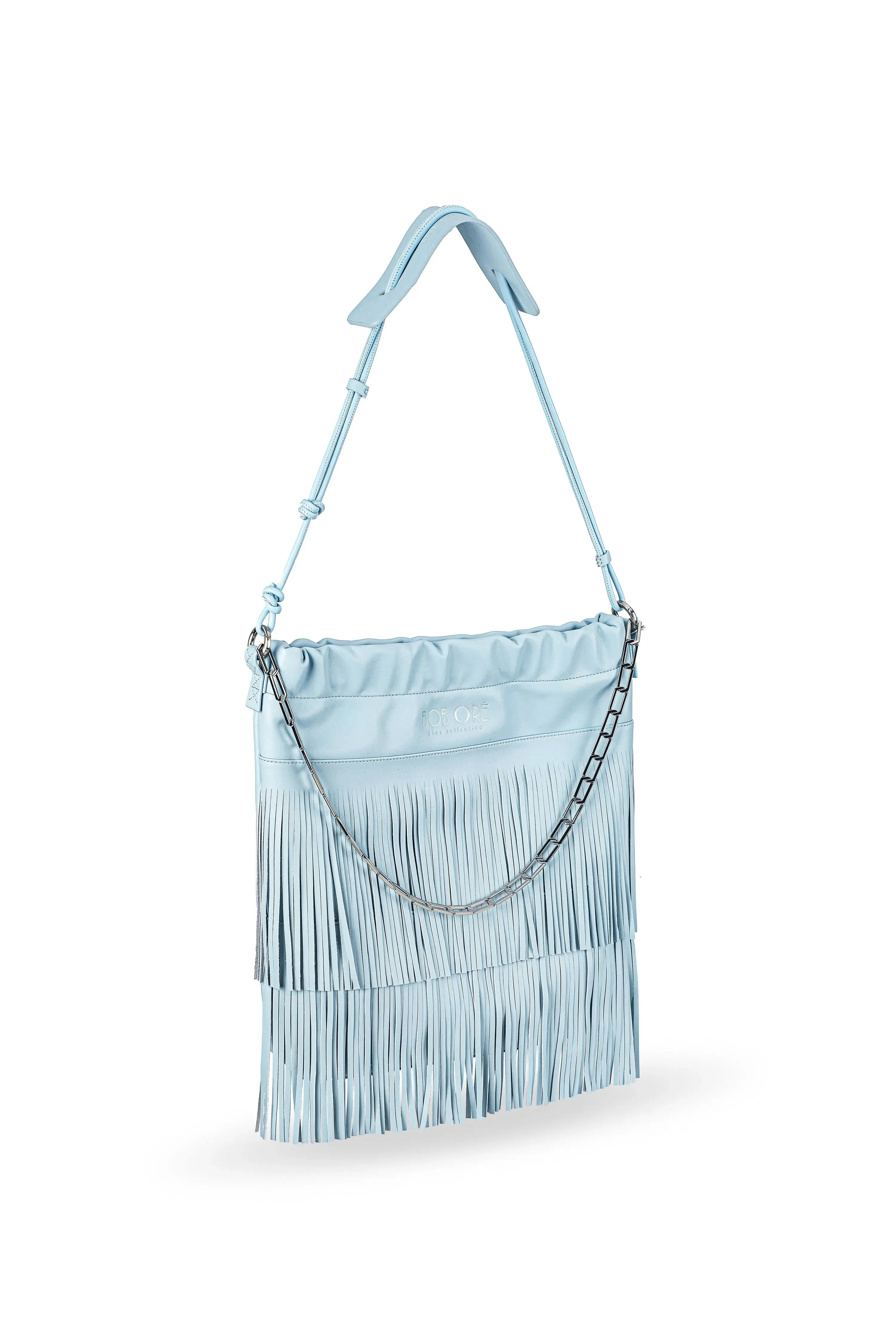 Harper Leather Bag, Baby Blue by Bob Oré