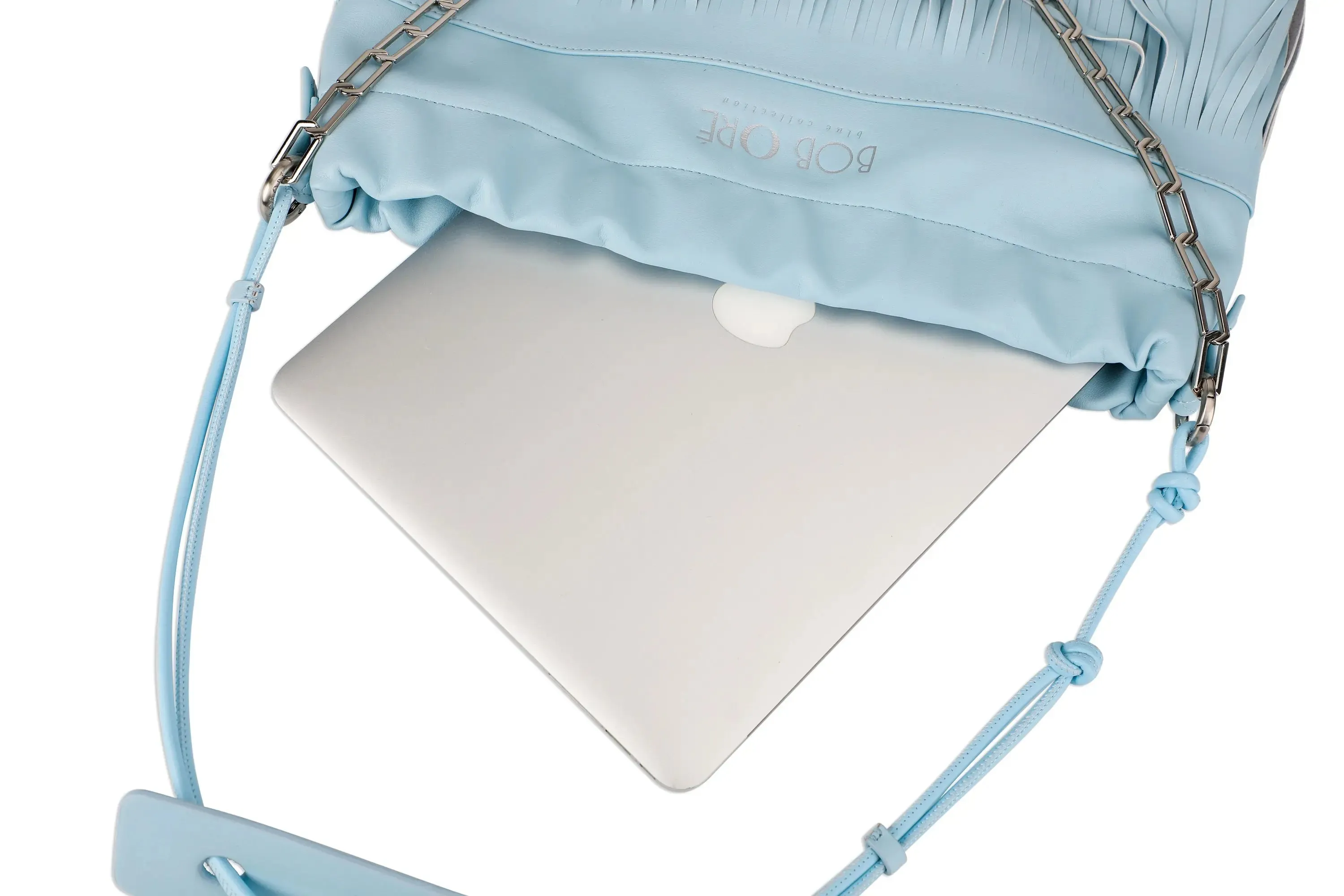 Harper Leather Bag, Baby Blue by Bob Oré