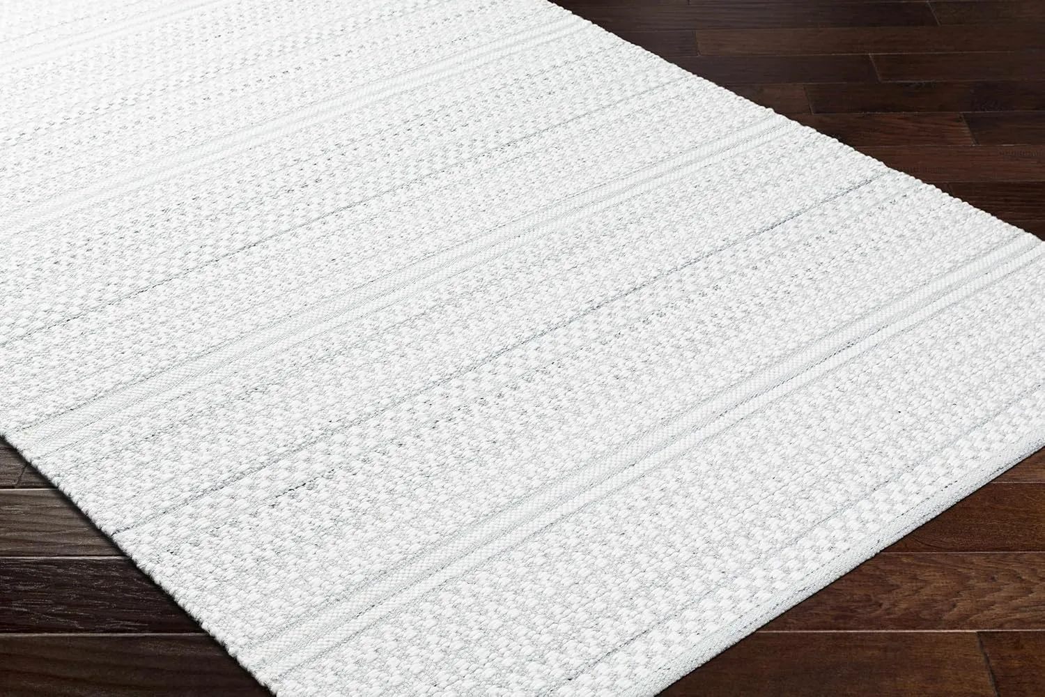 Hauteloom Kendi Wool Hallway, Kitchen Runner Rug - Modern Farmhouse - Neutral Bohemian Boho - Light Gray, White - 2'6" x 8'