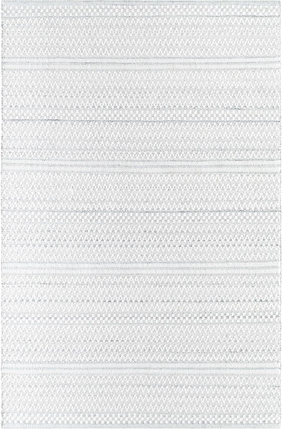 Hauteloom Kendi Wool Hallway, Kitchen Runner Rug - Modern Farmhouse - Neutral Bohemian Boho - Light Gray, White - 2'6" x 8'