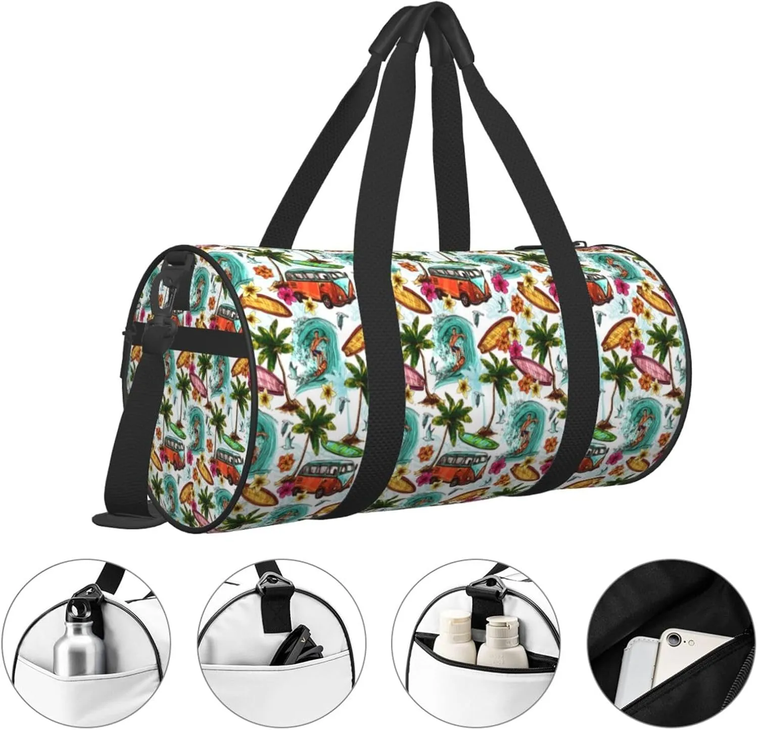 Hawaiian Style Sports Gym Duffel Bag For Men Women Weekender Travel Workout Training Handbag