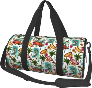 Hawaiian Style Sports Gym Duffel Bag For Men Women Weekender Travel Workout Training Handbag