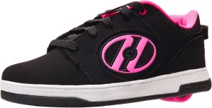 HEELYS Girl's Voyager Tennis Shoe, Black/Pink, 5 Big Kid