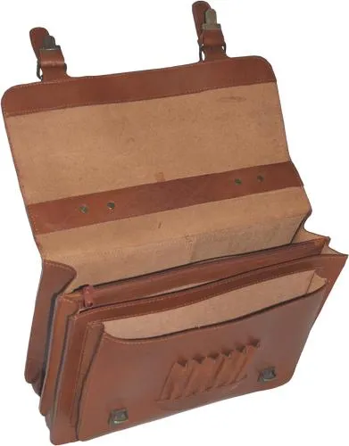 HIDEONLINE VINTAGE TAN BRIDLE LEATHER SATCHEL BRIEFCASE