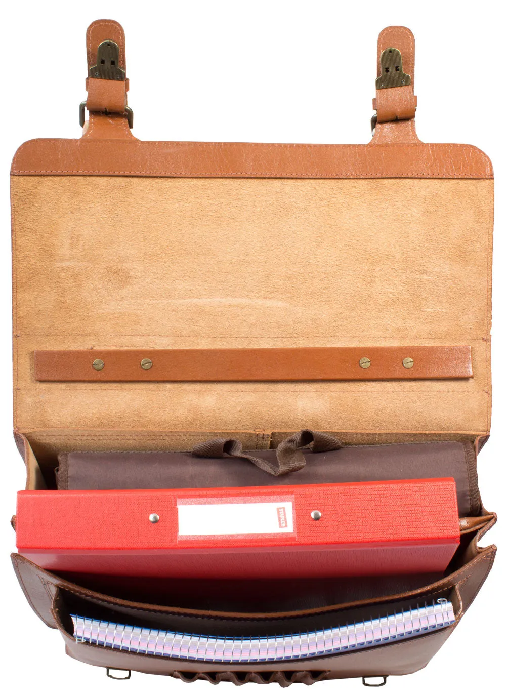 HIDEONLINE VINTAGE TAN BRIDLE LEATHER SATCHEL BRIEFCASE