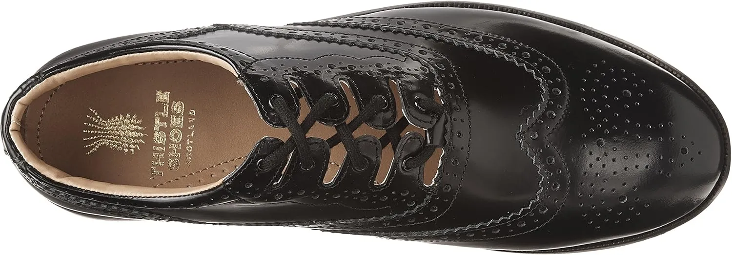 Highlander Leather Ghillie Brogue Kilt Shoes: Traditional Scottish Piper & Highland Wedding Shoes with Extra Long Laces & Tassels - UK Sizes