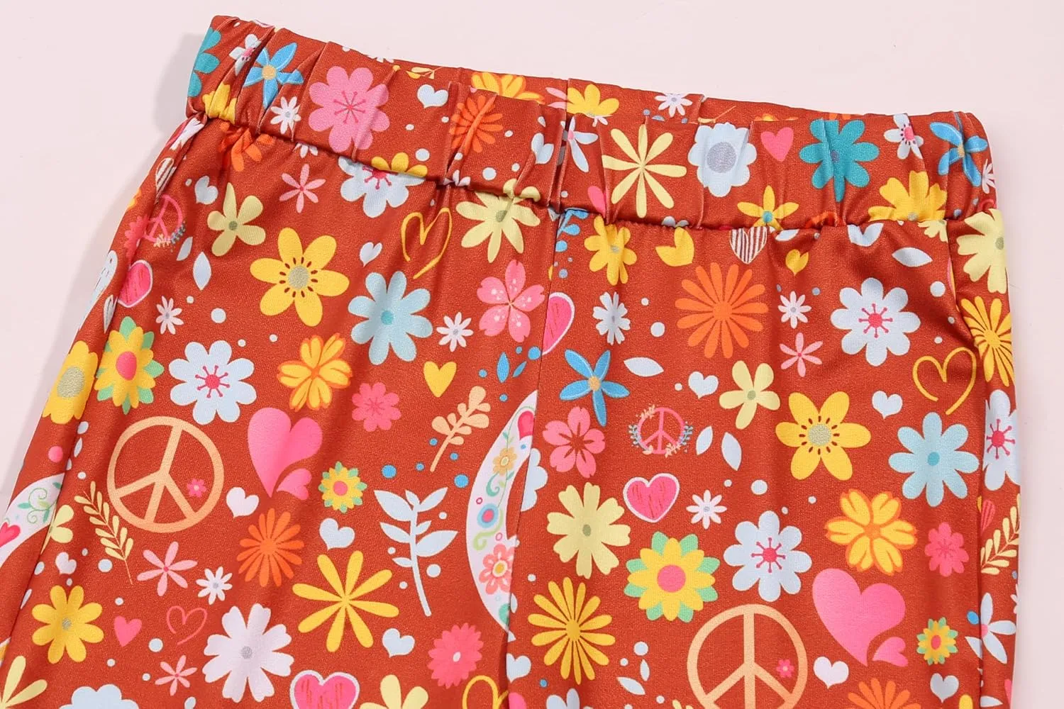 Hippie Costume for Girls Kids 60s 70s Outfits Costume Halloween Dress Up Party