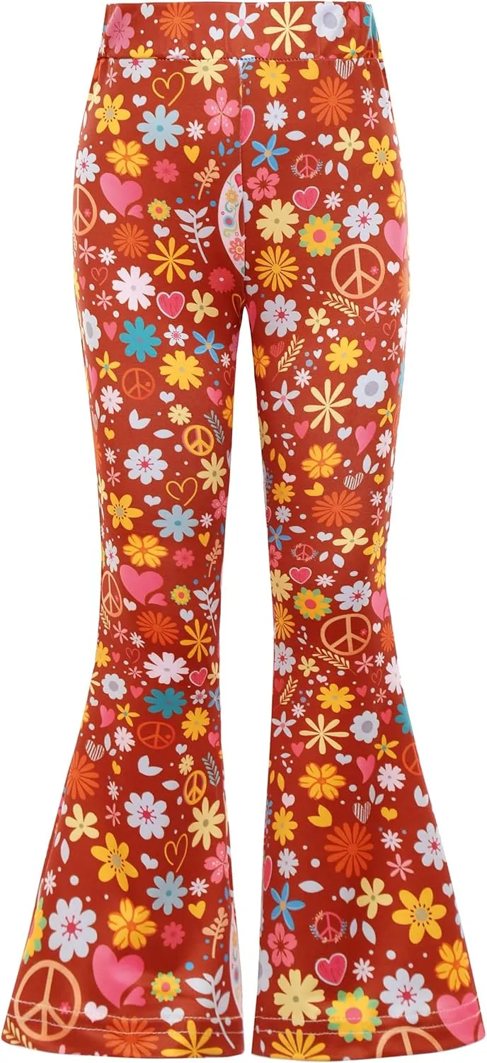 Hippie Costume for Girls Kids 60s 70s Outfits Costume Halloween Dress Up Party