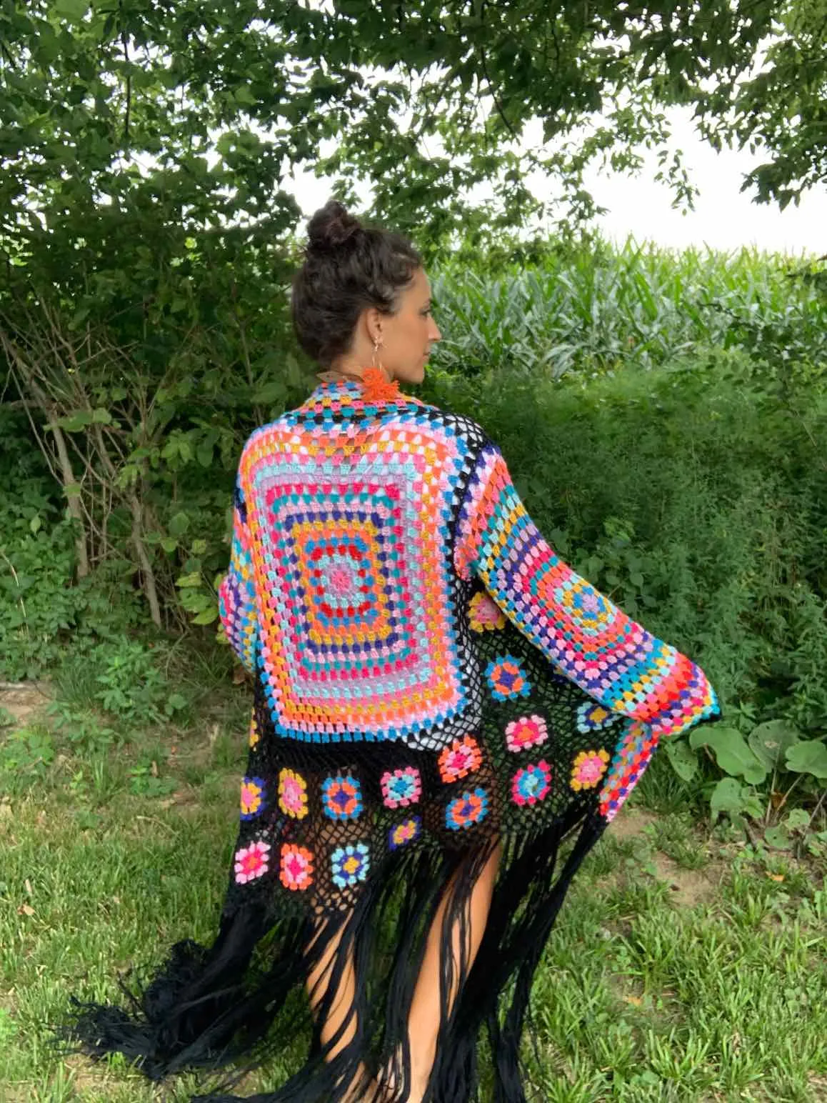 Hippie Crochet Fringed Duster