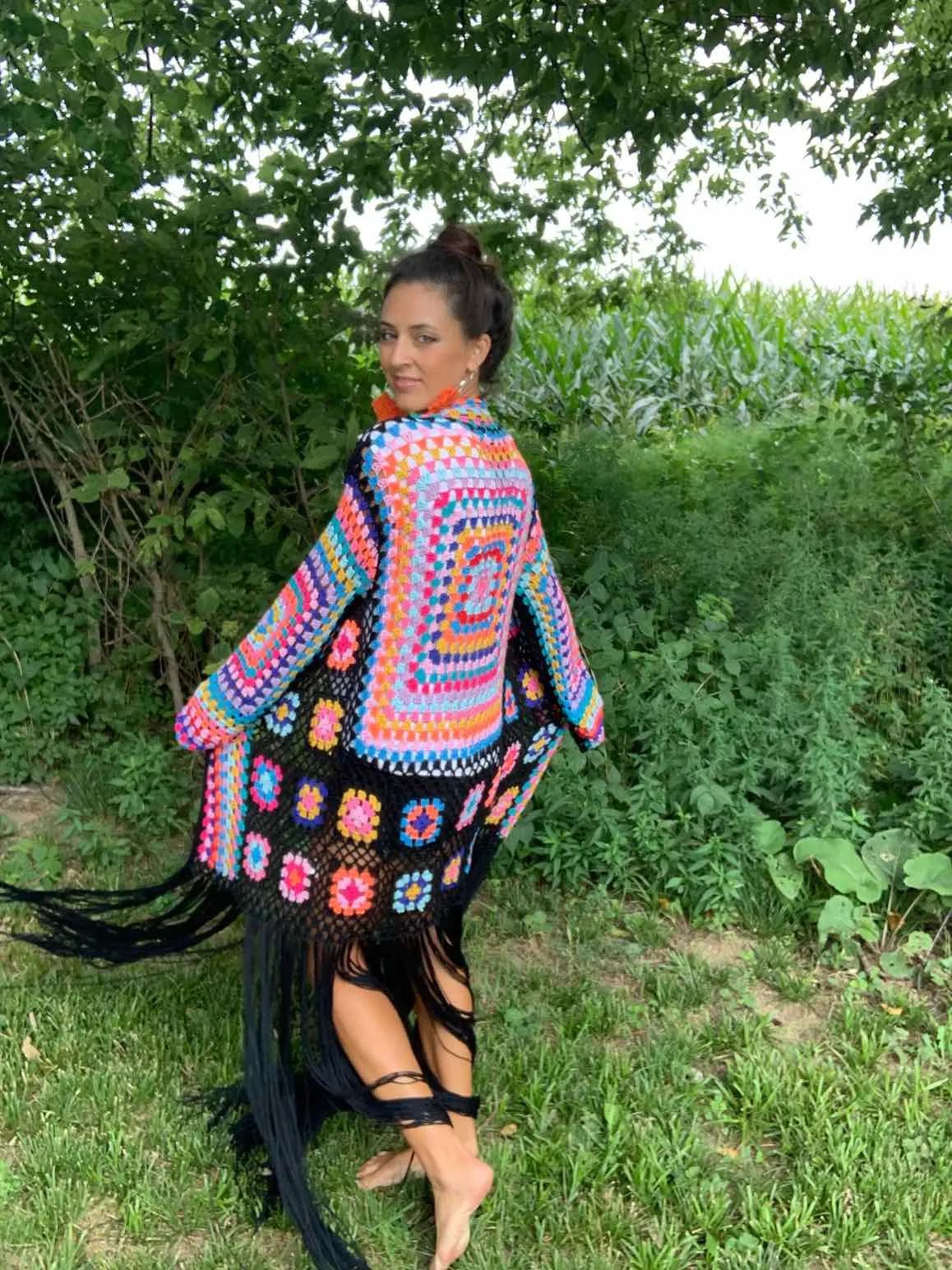 Hippie Crochet Fringed Duster