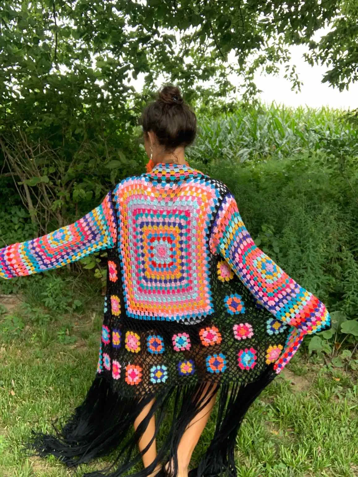 Hippie Crochet Fringed Duster