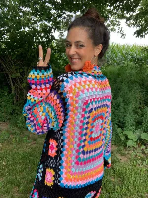 Hippie Crochet Fringed Duster