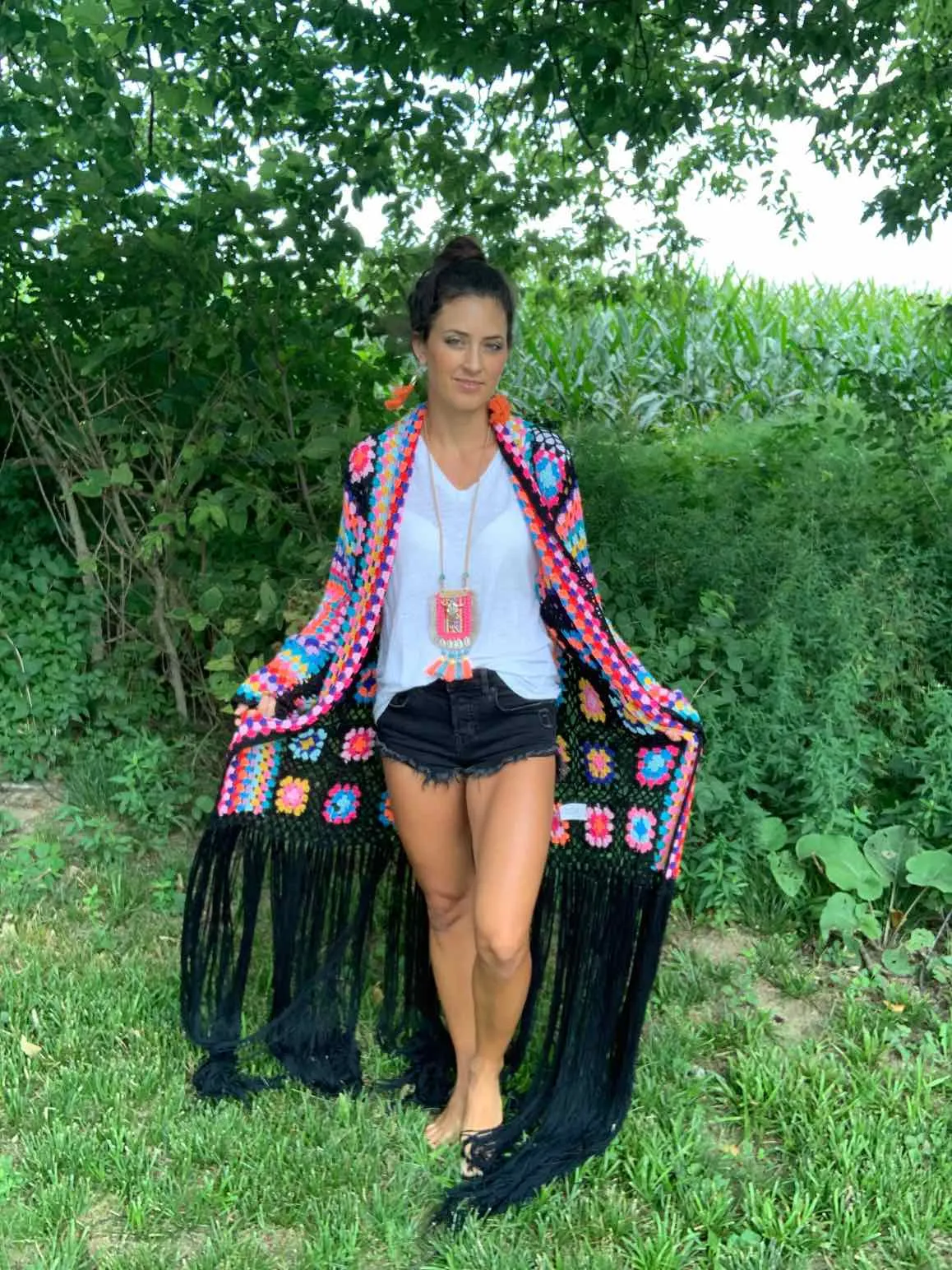 Hippie Crochet Fringed Duster