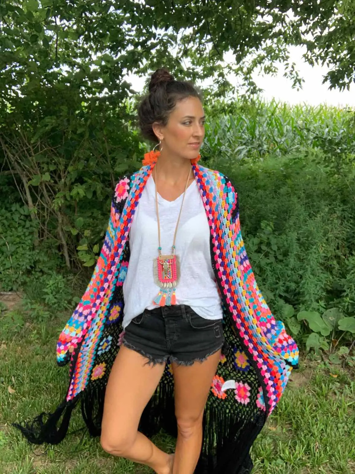 Hippie Crochet Fringed Duster
