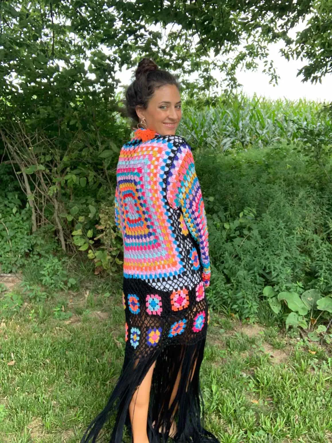 Hippie Crochet Fringed Duster