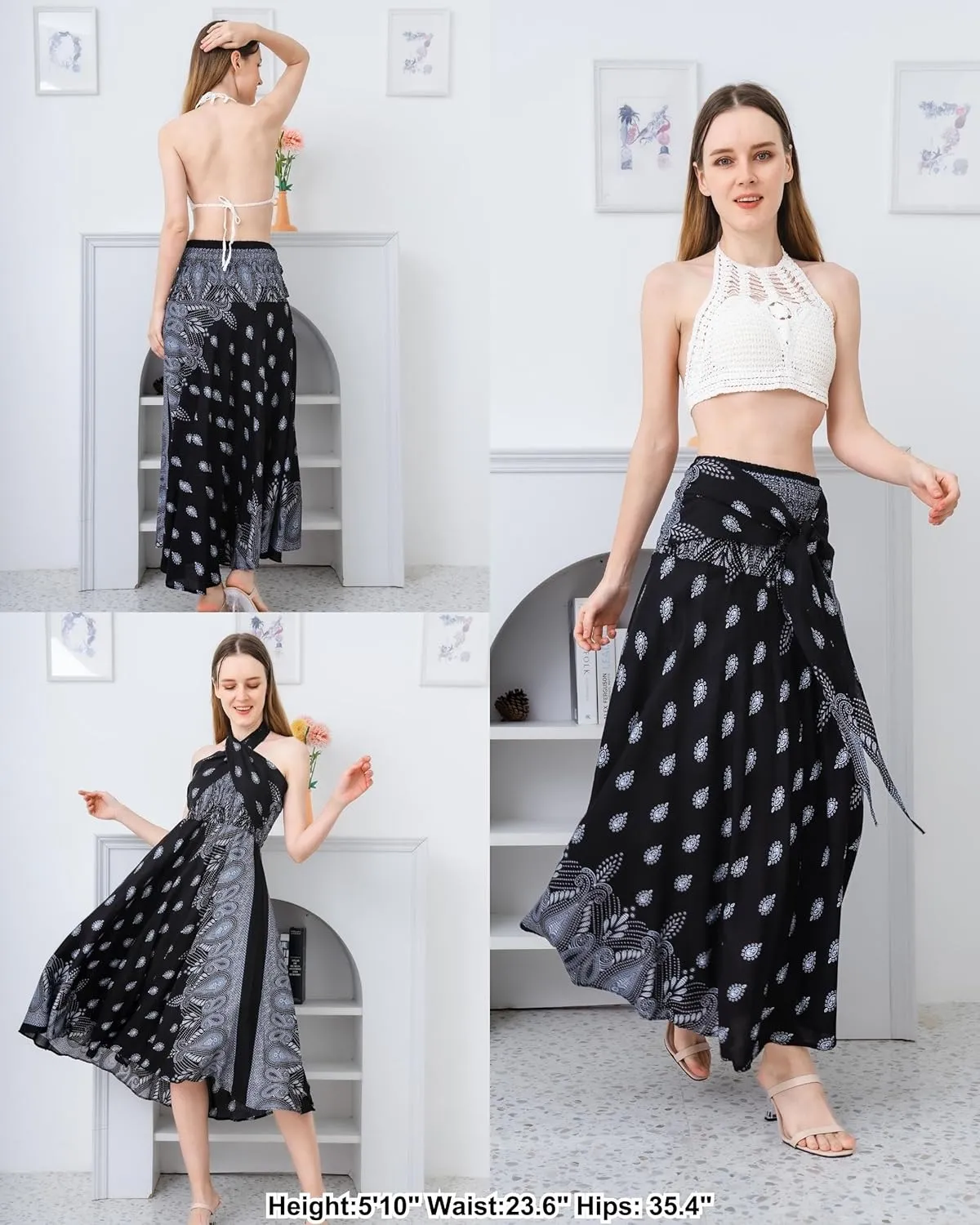 Hippie Skirt Boho Dress Bohemian Gypsy Maxi Long Skirts for Women Summer midi Beach Dress