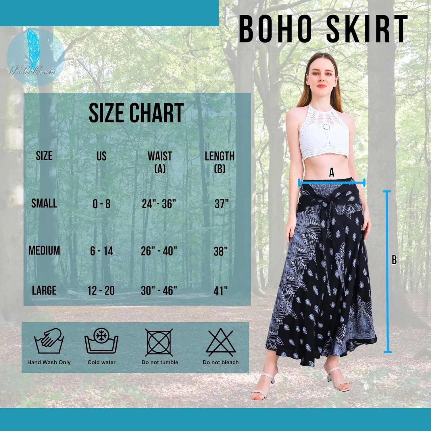 Hippie Skirt Boho Dress Bohemian Gypsy Maxi Long Skirts for Women Summer midi Beach Dress