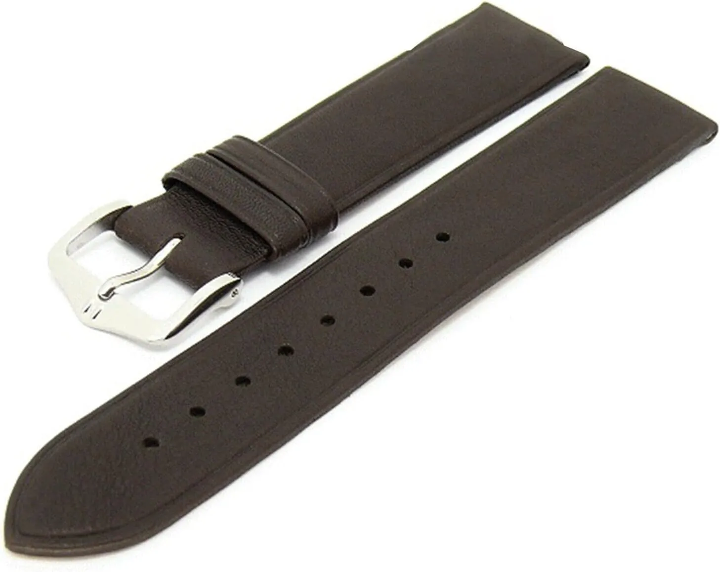 HIRSCH Softcalf Leather Watch Strap - Soft French Calf Leather - Unstitched Padded - Smooth Surface - Black, Brown - 12mm, 14mm, 16mm, 17mm, 18mm, 19mm, 20mm