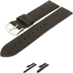 HIRSCH Softcalf Leather Watch Strap - Soft French Calf Leather - Unstitched Padded - Smooth Surface - Black, Brown - 12mm, 14mm, 16mm, 17mm, 18mm, 19mm, 20mm