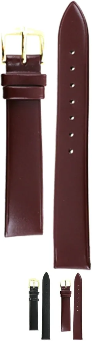 HIRSCH Standard Calf Leather Watch Strap - Genuine Calfskin - Unstitched - Black, Brown - 8mm