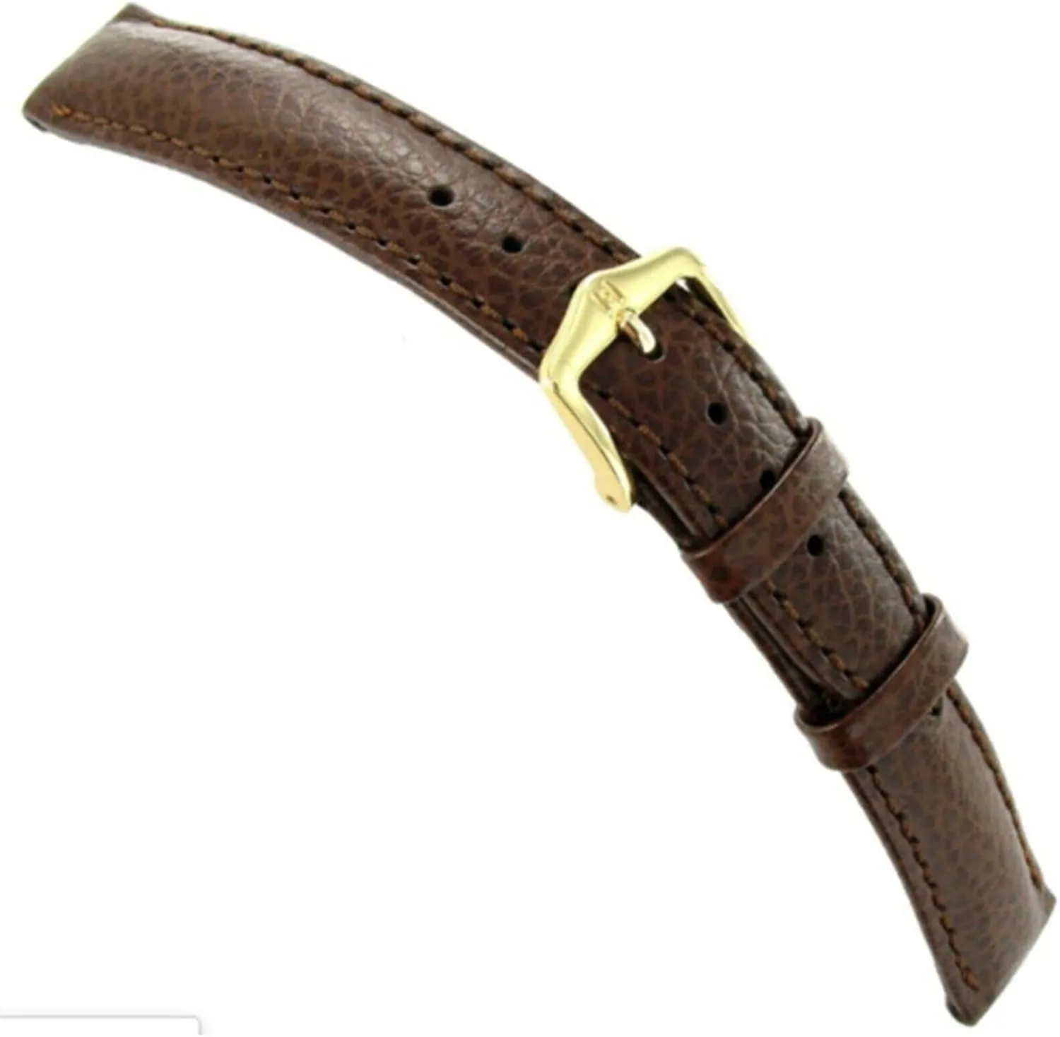 HIRSCH Windsor Leather Watch Strap - Genuine Calfskin - Padded Stitched - Black, Brown, Golden Brown - 14mm, 16mm, 17mm, 18mm, 19mm, 20mm