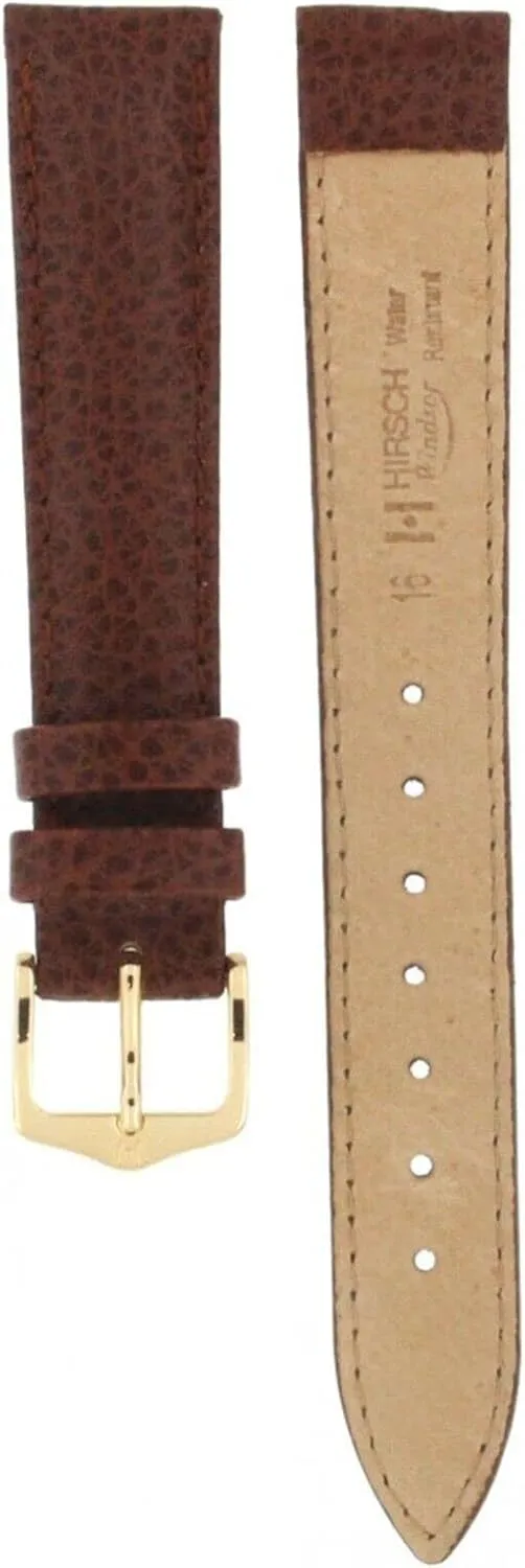 HIRSCH Windsor Leather Watch Strap - Genuine Calfskin - Padded Stitched - Black, Brown, Golden Brown - 14mm, 16mm, 17mm, 18mm, 19mm, 20mm