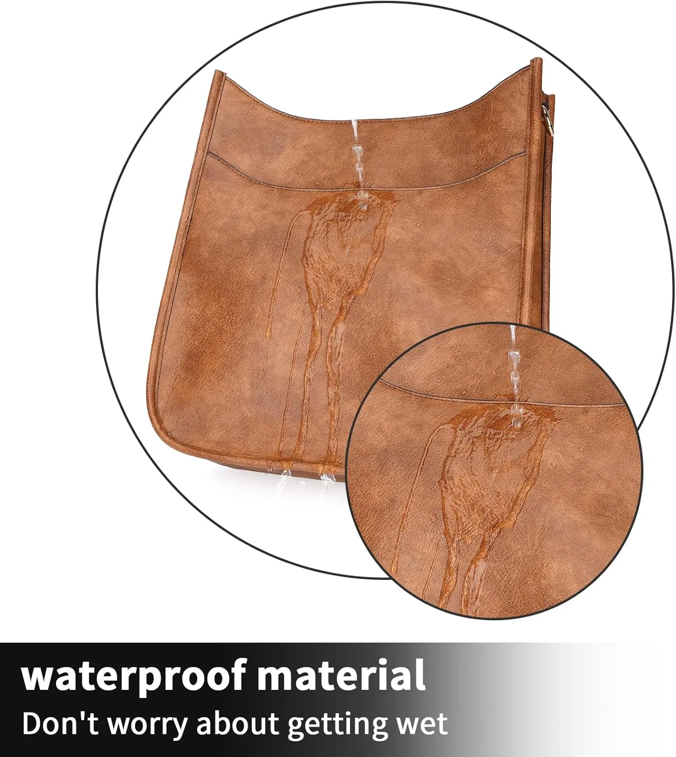 HKCLUF Crossbody Bag for Women Vegan Leather Hobo Handbags Guitar Strap Purse Shoulder Bucket Bag with 2PCS Adjustable Straps