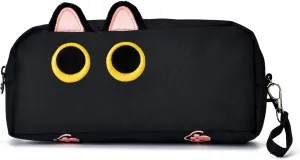 Hongdian Large Capacity Pencil Case, 3D Cat Pen Bags Pencil Pouch Organizer for Office College School