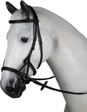 HORZE Denver Soft Leather English Side Pull Bitless Bridle for Horses | Web Reins Included