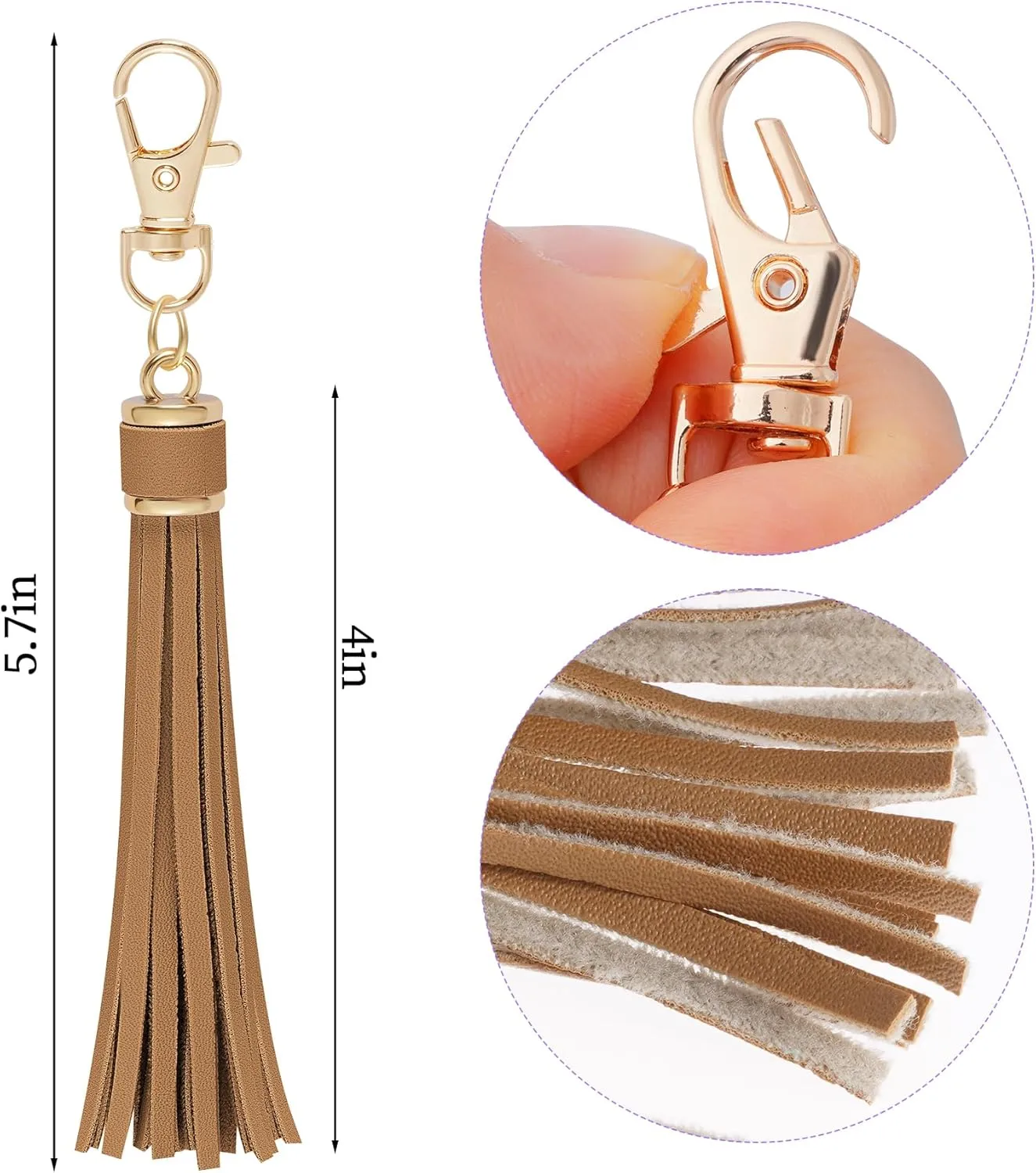 HOVEOX 18 Pieces Artificial Leather Tassel Faux Leather Tassel Bulk Keychain Tassels Leather Tassels for Handbag Keychain and Craft