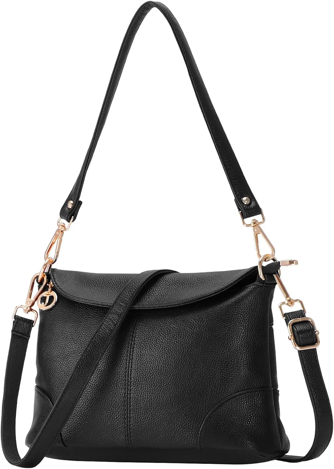 HUA ANGEL Crossbody Bags for Women, Leather Shoulder Purse Bag with 2 Removable Straps, Multi Pocket Trendy Hobo Bag Satchel