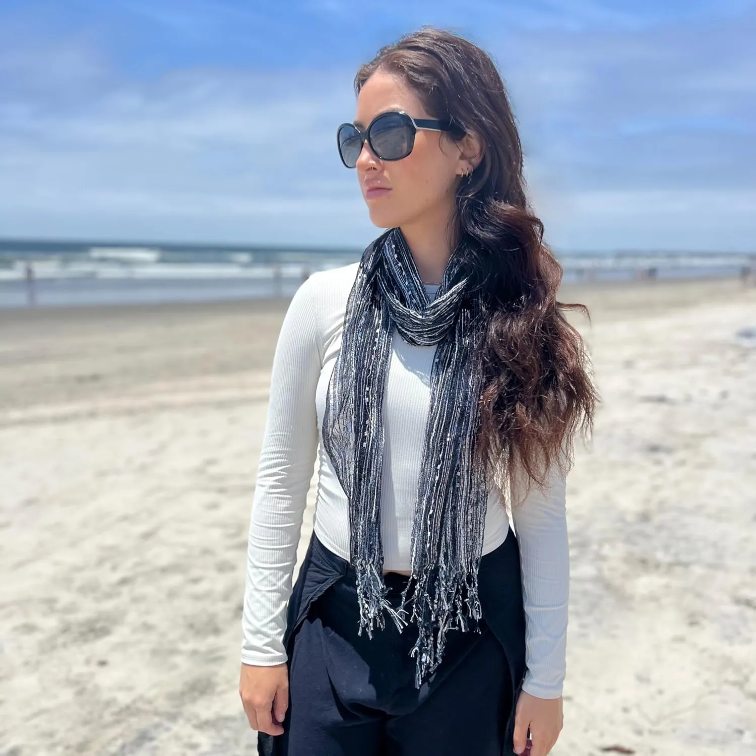Humble Hilo Multi-Colored Scarf/Shawl for Women Lightweight Head or Neck Scarf
