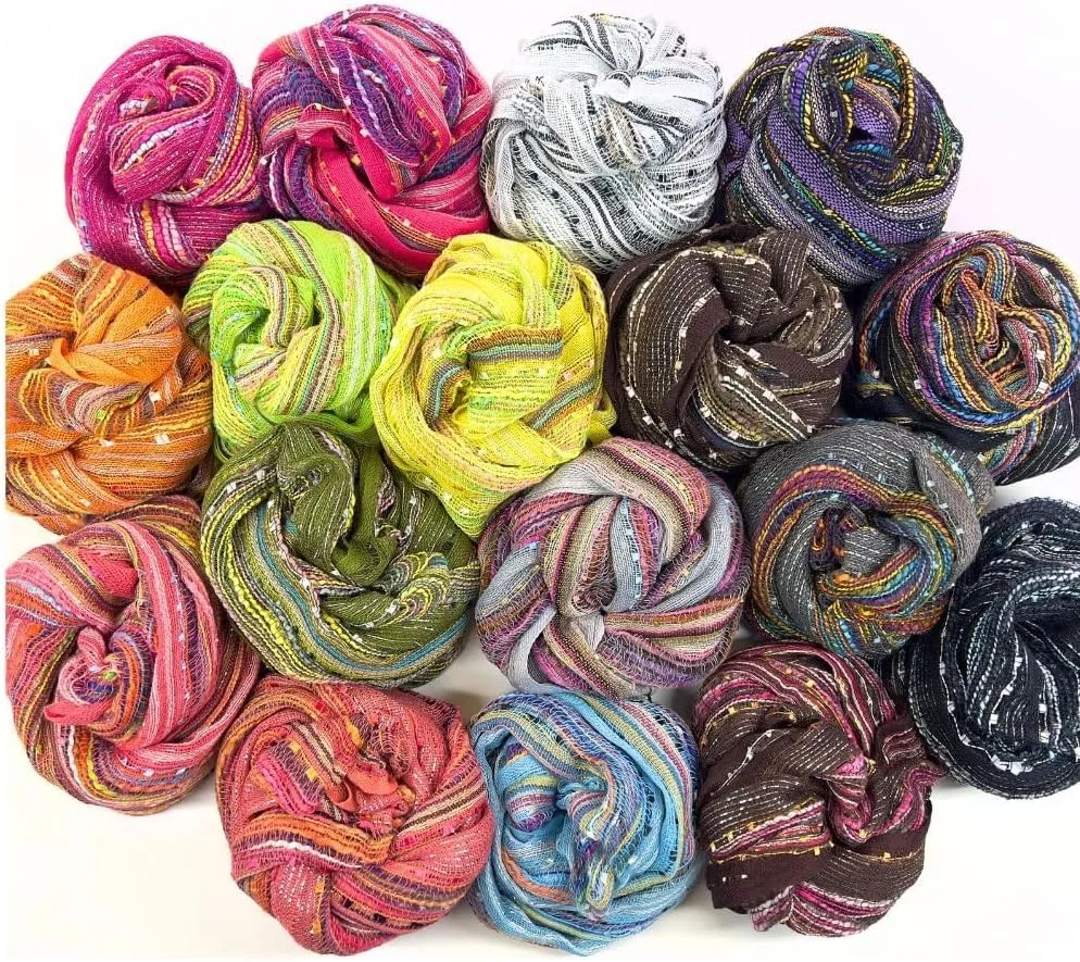 Humble Hilo Multi-Colored Scarf/Shawl for Women Lightweight Head or Neck Scarf