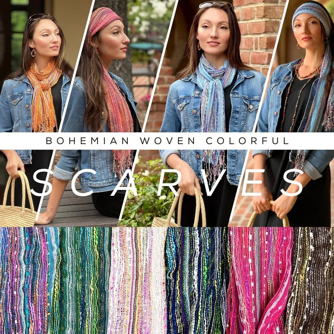Humble Hilo Multi-Colored Scarf/Shawl for Women Lightweight Head or Neck Scarf